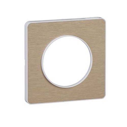 Odace Touch, plaque Bronze brossé avec liseré Blanc 1 poste-S520802L-3606480318818-SCHNEIDER ELECTRIC FRANCE