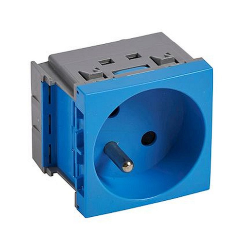 Prise 2P+T juxtaposée Logix -2 modules-16A- 250V-Brochage vertical-Bleu RAL 5012-49942-3271780499422-PLANET WATTHOM