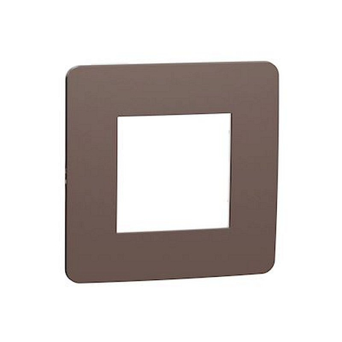 Unica Studio Color - plaque de finition - Chocolat liseré Anthracite - 1 poste-NU280217-3606489452803-SCHNEIDER ELECTRIC FRANCE