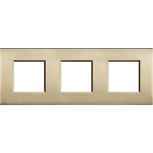 Plaque Livinglight Air Brillant 2+2+2 modules horizontal ou vertical - Or mat-LNE4802M3OF-8005543501719-BTICINO