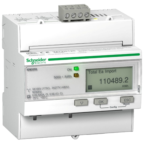 Acti9 iEM - compteur d'énergie tri - TI - multitarif - alarme kW - Modbus - MID-A9MEM3255-3606480481574-SCHNEIDER ELECTRIC FRANCE