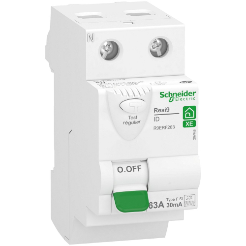 RESI9 XE - interrupteur différentiel - 2P - 63A - 30mA - Type Fsi - embrochable-R9ERF263-3606489513733-SCHNEIDER ELECTRIC FRANCE