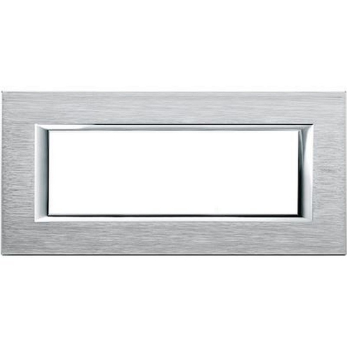 Plaque rectangulaire Axolute Aluminium anodisé 6 modules - Chrome-HA4806CR-8012199785929-BTICINO