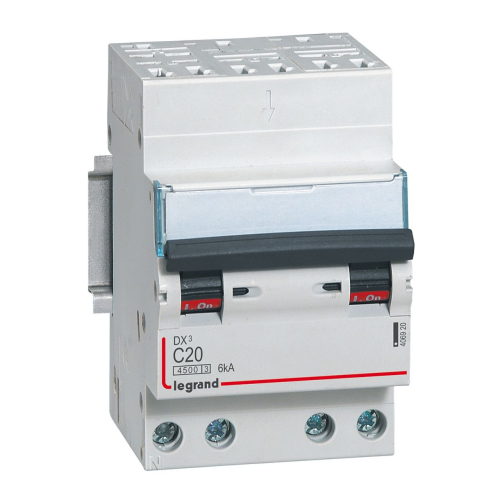 Disjoncteur DX³ 4500 - auto/vis - 4P - 400V~~ - 20A - 6kA - courbe C - 3 modules-406920-3245064069205-LEGRAND