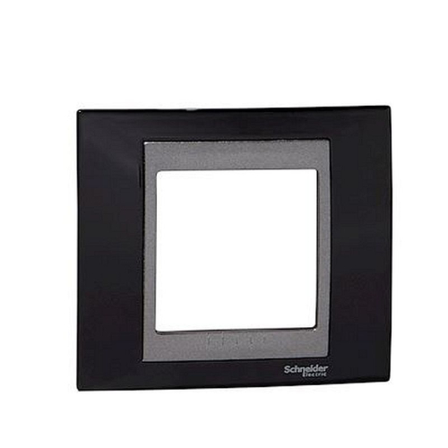 Unica Top - plaque de finition - 1 poste 2 mod. - noir rhodium liseré graphite-MGU66.002.293-8420375154429-SCHNEIDER ELECTRIC FRANCE