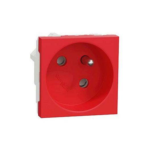 Unica - prise 2P+T - FR - 45DEG - goulotte - raccord rapide - Rouge - méca seul-NU304903T-3606489454005-SCHNEIDER ELECTRIC FRANCE