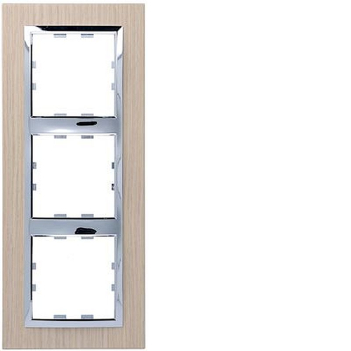 Kallysta épure plaque 3 postes verticale entraxe 71 bois massif col Sevea Alba-WK909-3250617069090-HAGER