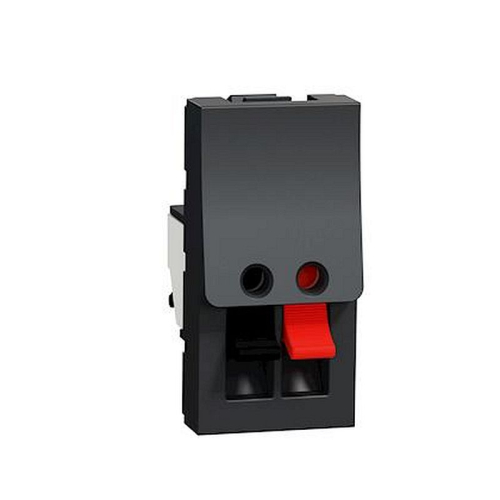 Unica - prise haut-parleur 1 sortie rouge + noir - 1 mod - Anthracit - méca seul-NU348754-3606489456122-SCHNEIDER ELECTRIC FRANCE