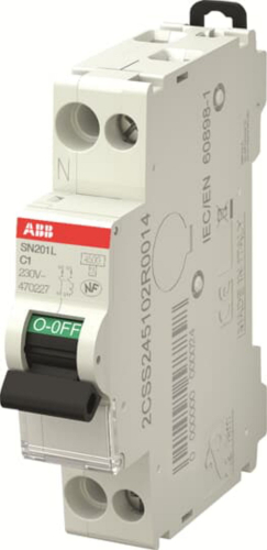 SN201L Disjoncteur modulaire - 1P+N - 1A - courbe C - 4500A/6kA - peignable-2CSS245102R0014-8012542085157-ABB