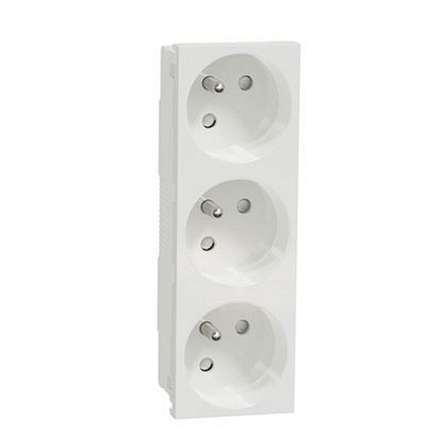 Unica - prise triple 2P+T - FR - 45DEG - Blanc - méca seul-NU307918-3606489454609-SCHNEIDER ELECTRIC FRANCE