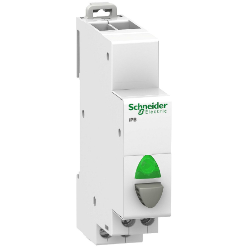 Acti9, iPB bouton-poussoir lumineux 1 NO gris + voyant vert 110...230VCA-A9E18036-3606480088285-SCHNEIDER ELECTRIC FRANCE