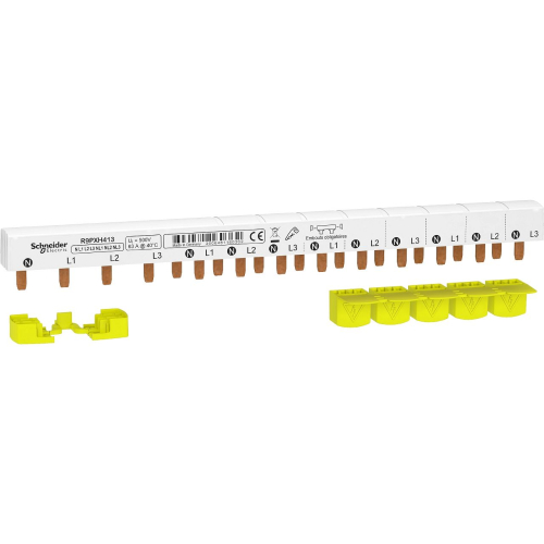 Resi9 - peigne monobloc - 3P+N - 63A - 13 modules - cache dents 5M-R9PXH413-3606481160362-SCHNEIDER ELECTRIC FRANCE