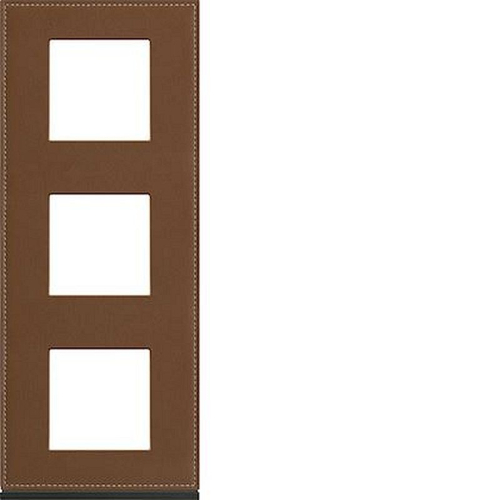 Plaque gallery 3 postes verticale 71mm matiere coffee leather-WXP4943-3250617196734-HAGER