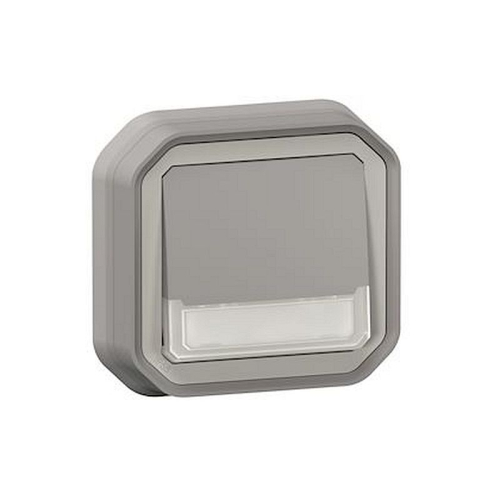 Poussoir NO-NF lumineux porte-étiquette Plexo complet encastré gris-069824L-3414971883376-LEGRAND