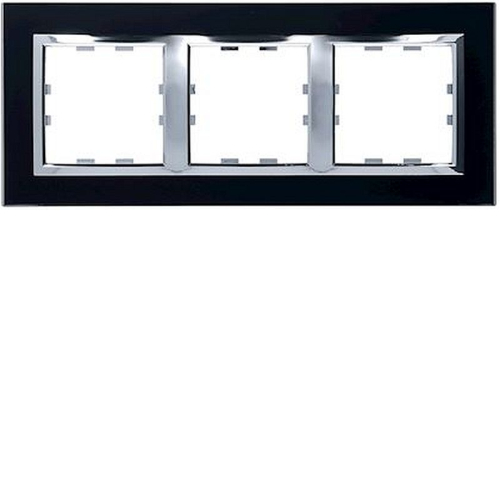 Kallysta épure plaque 3 postes horizontale entraxe 71 verre coloris Lumina Nuit-WK943-3250617069434-HAGER