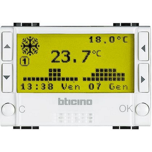 Chrono-thermostat encastré Livinglight - Blanc-N4451-8012199813752-BTICINO