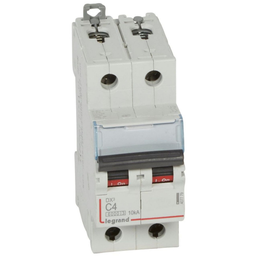 Disj. DX³ 6000kA 10kA arrivée haute/départ bas à vis 4A -courbe C -2 modules-407779-3245064077798-LEGRAND