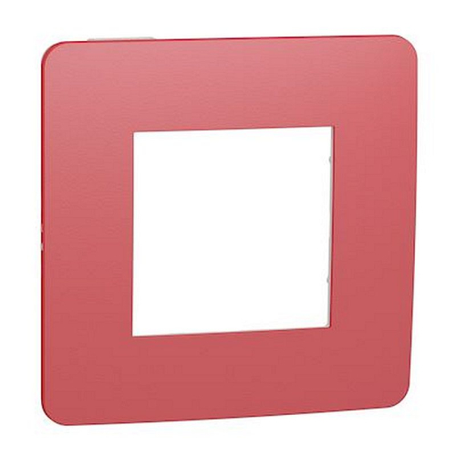 Unica Studio Color - plaque de finition - Rouge cardinal liseré Blanc - 1 poste-NU280213-3606489452766-SCHNEIDER ELECTRIC FRANCE