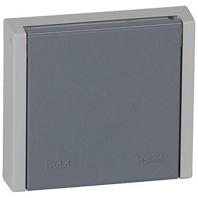 Prise 3P+N+T 20A à fixer sur boîte D=67mm Plexo complet IP44 encastré - gris