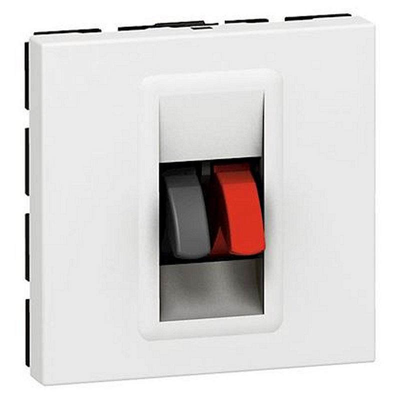 Prise haut-parleur Mosaic - 2 modules - blanc