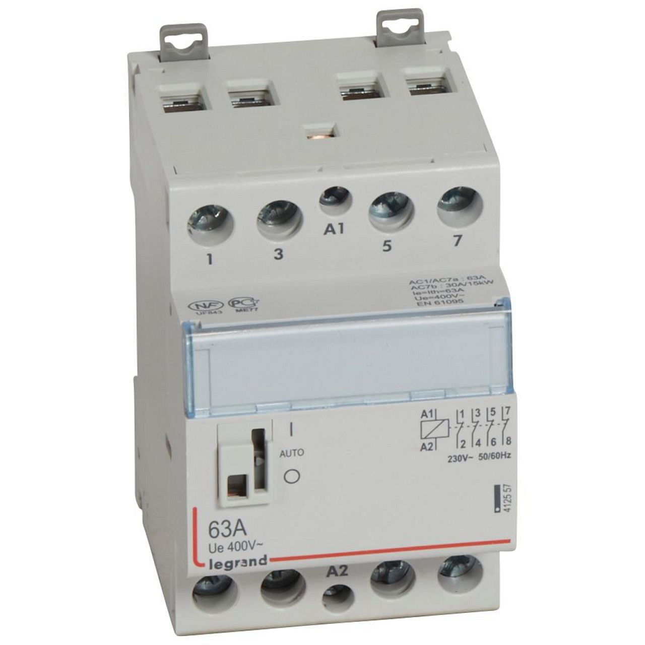 Contacteur de puissance CX³ bobine 230V~ - 4P 250V~ - 63A - 4O - 3 modules