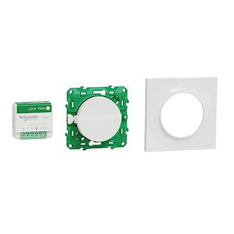 Kit Odace SFSP  actionneur micro + Interrupteur + plaque style blanc