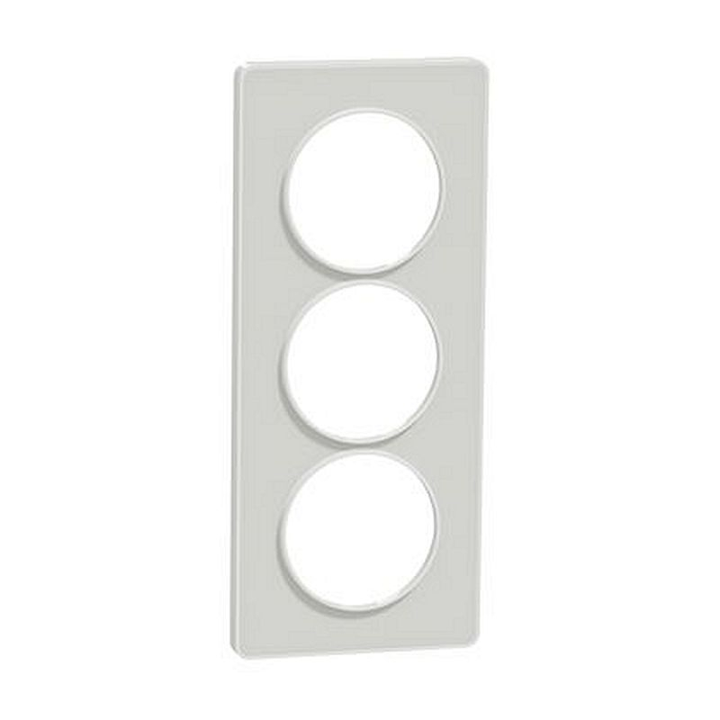 Odace Touch, plaque Translucide Blanc 3 postes verticaux entraxe 57mm