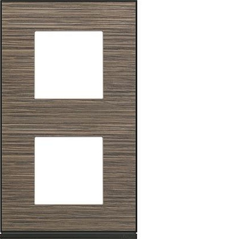 Plaque gallery 2 postes verticale 71 mm pecan