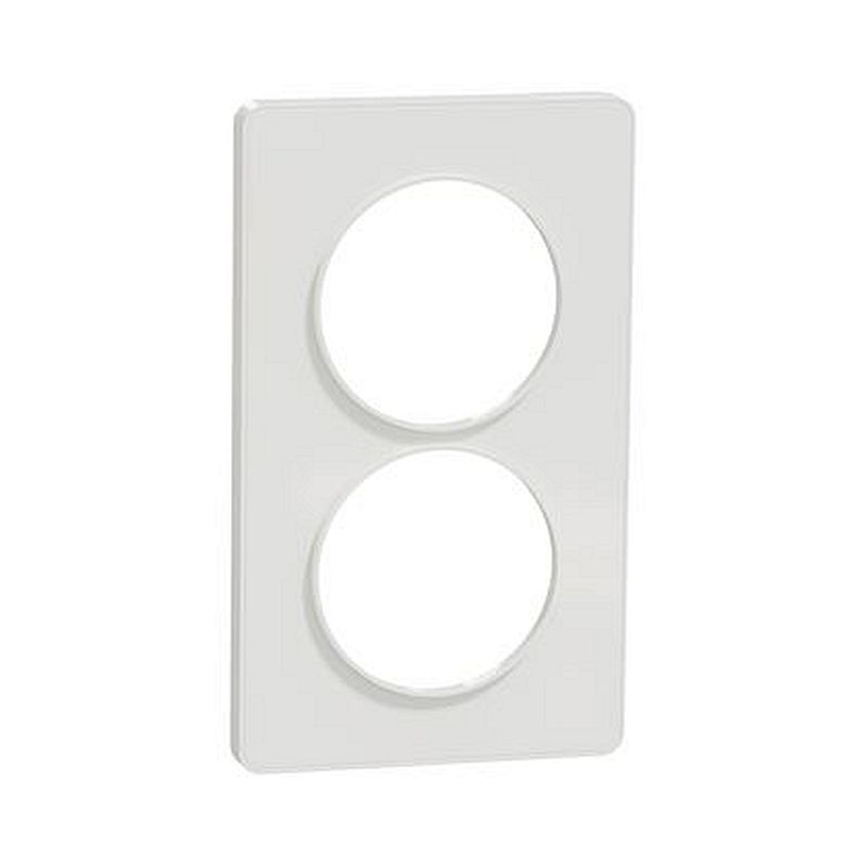 Odace Touch, plaque Blanc 2 postes verticaux 57mm