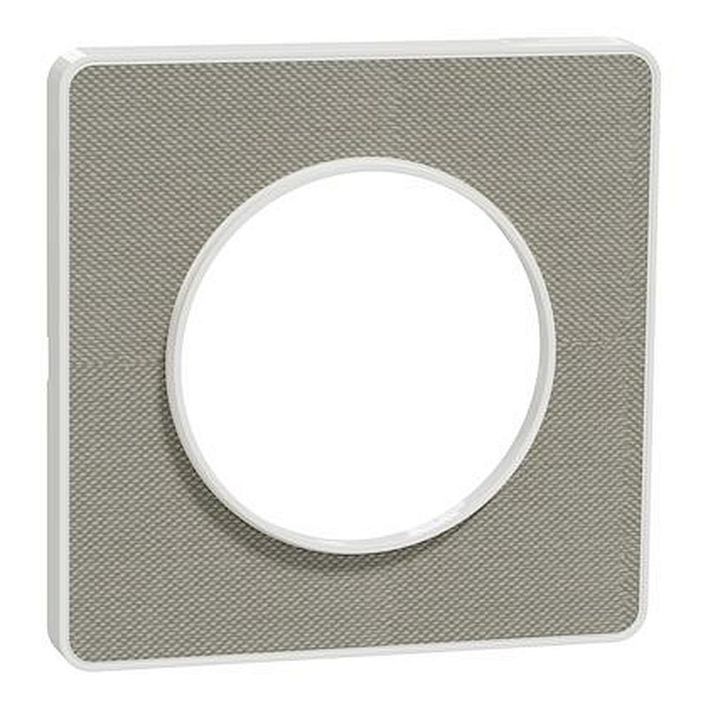 Odace Touch  - Plaque de finition Kvadrat 1 poste - Perle/Blanc