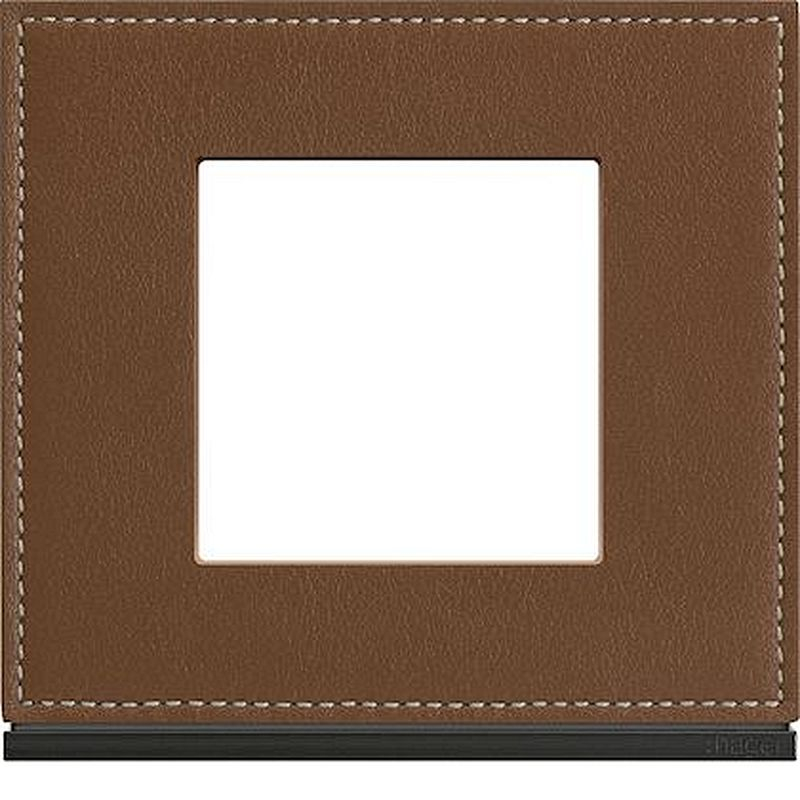 Plaque gallery 1 poste matiere coffee leather