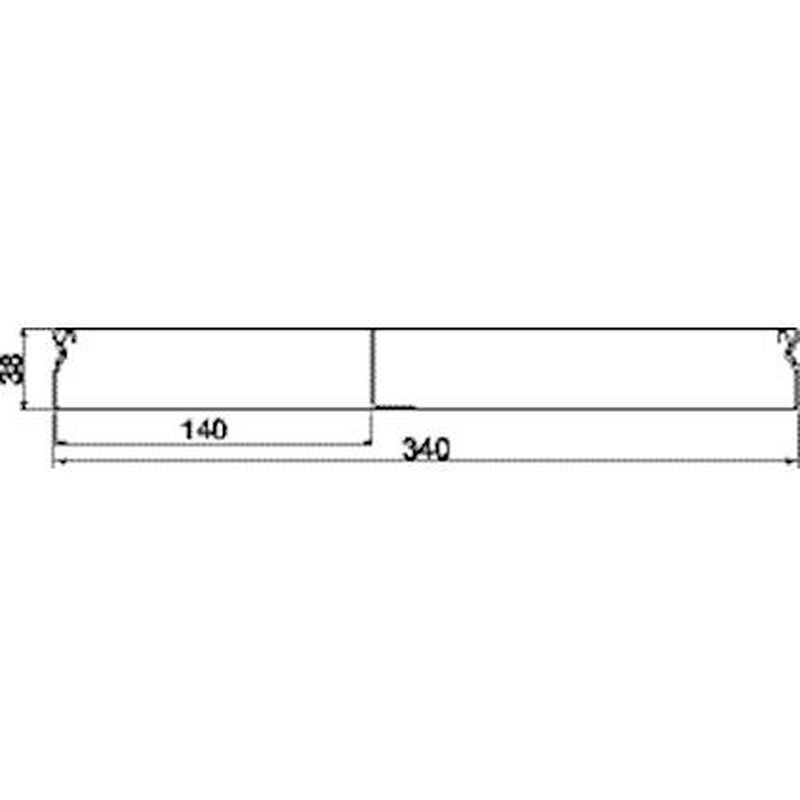 Goulotte acier 2 compartiments 38mm x 340mm pour sol béton