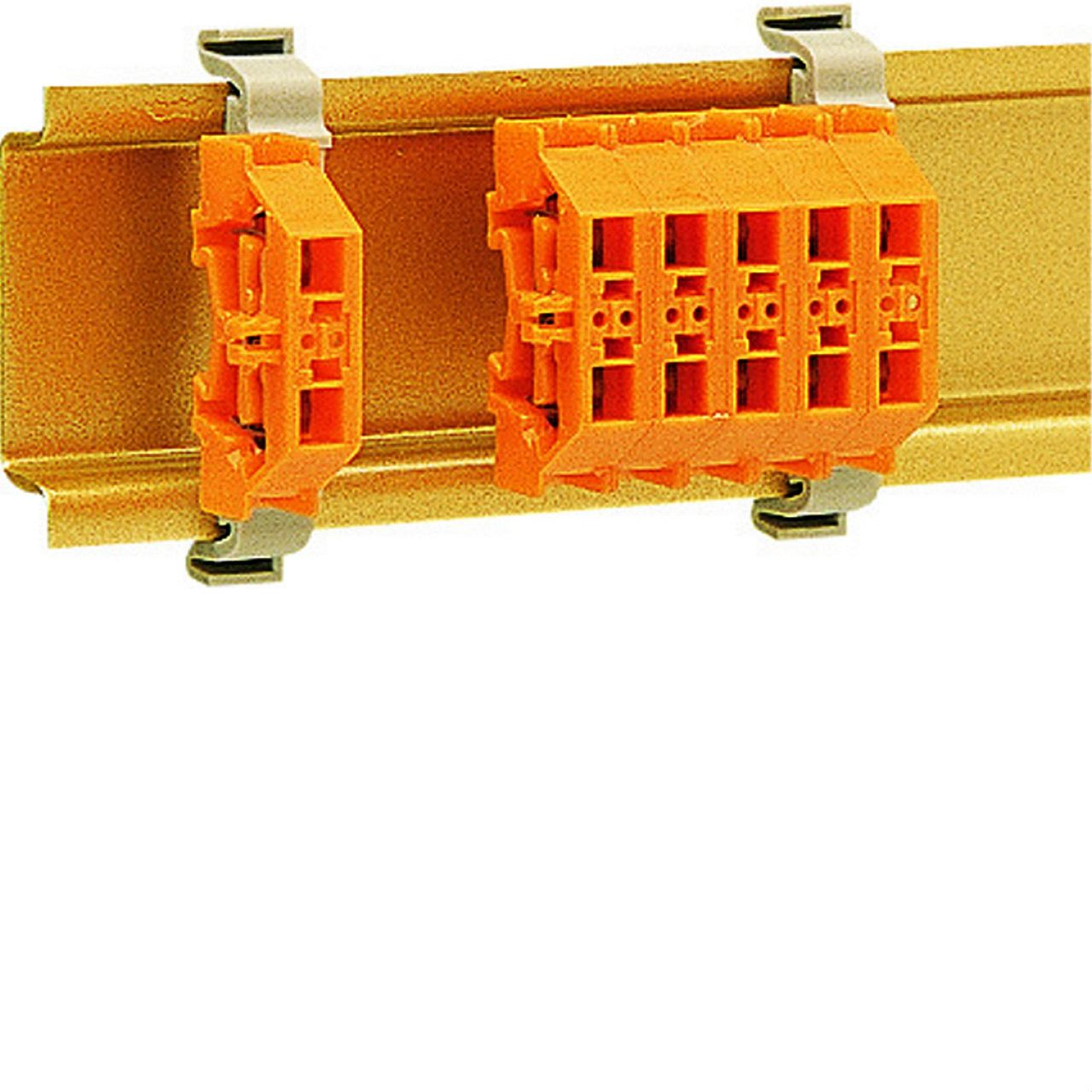 Mini Borne sur rail DIN 2,5mm², 24A/300V, sans base de montage, Orange