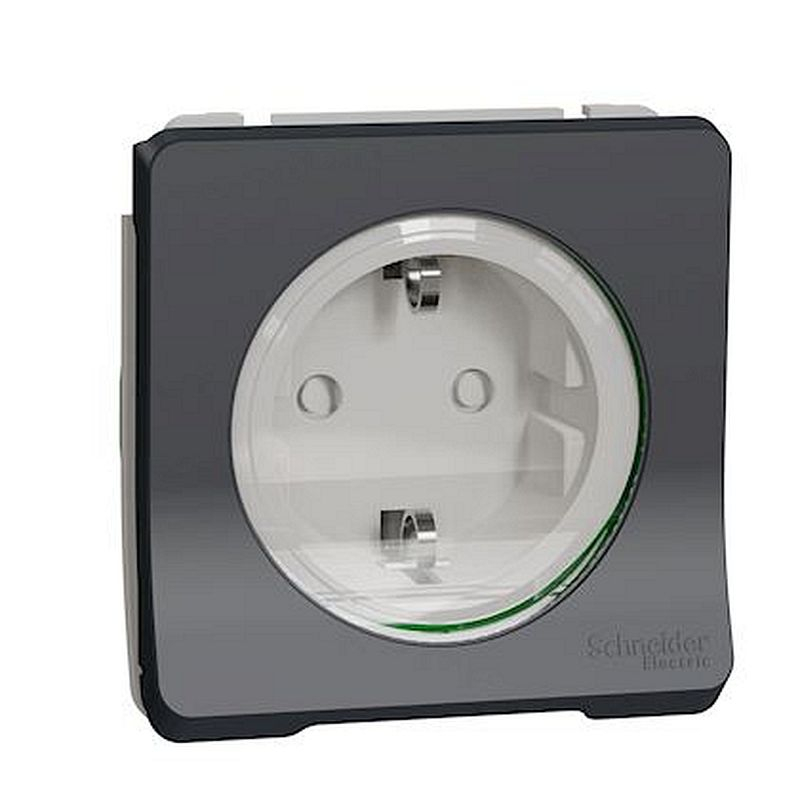 Mureva Styl - PC 2P+T schuko - composable - IP55 - IK08 - connexion auto - gris