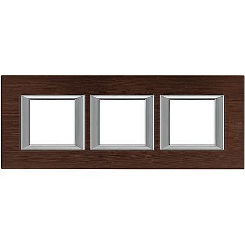 Plaque rectangulaire Axolute Bois 2+2+2 modules horizontal - Wengé