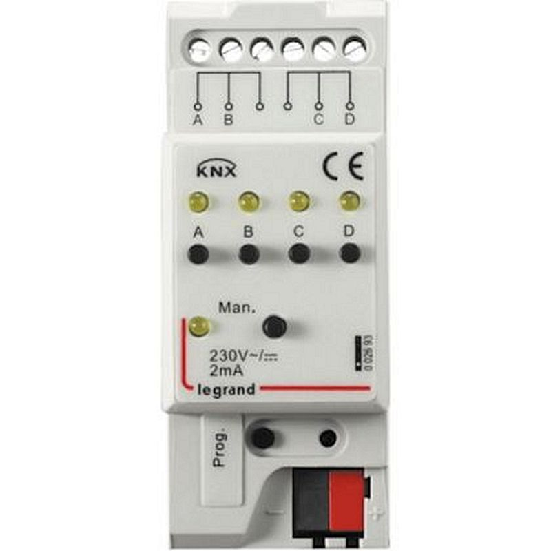 Interface BUS KNX pour raccordement de contact binaire - 2 modules