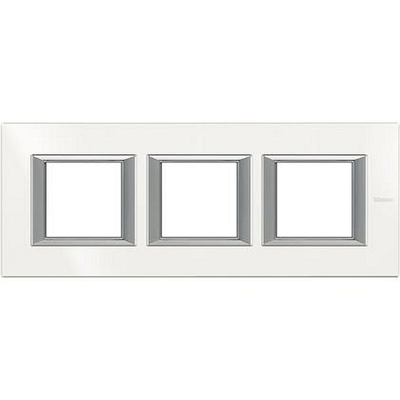 Plaque rectangulaire Axolute Aluminium monochrome 2+2+2modules horizontal -Blanc