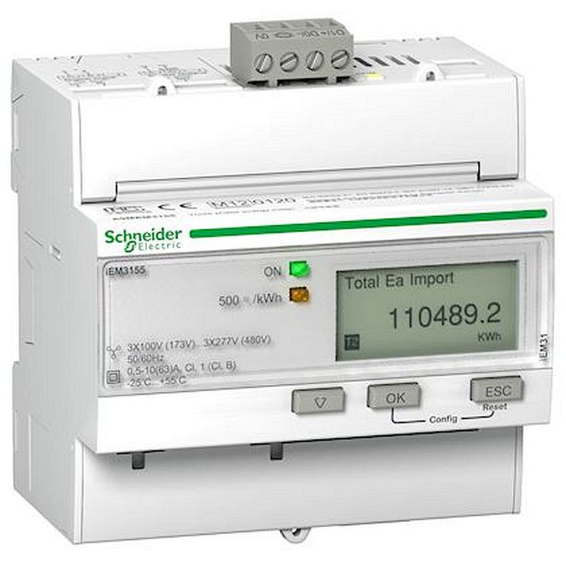 Acti9 iEM - compteur d'énergie tri - 63A - multitarif - alarme kW - Modbus - MID