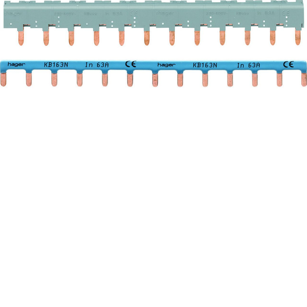 Barres de pontage 3P+N 63A languette 12 mod