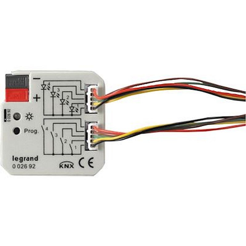 Interface BUS KNX raccordement de contact sec 4 entrées , 4 sorties - encastré