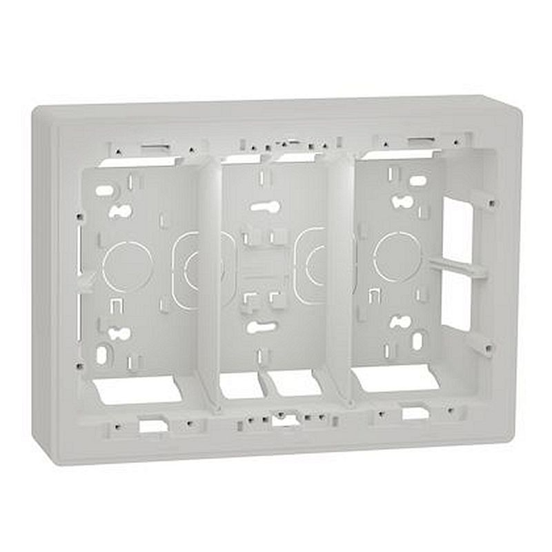 Unica - boîte de concentration saillie - 3 colonnes de 4 modules - blanc