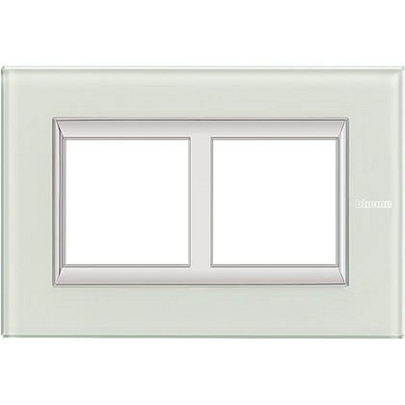 Plaque rectangulaire Axolute Verre 2+2mod horiz - rénovation entraxe 57mm -Whice