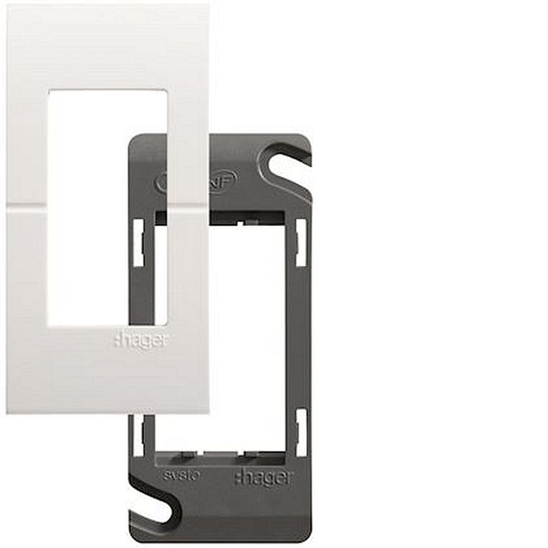 Systo plaque+support 1 module Blanc