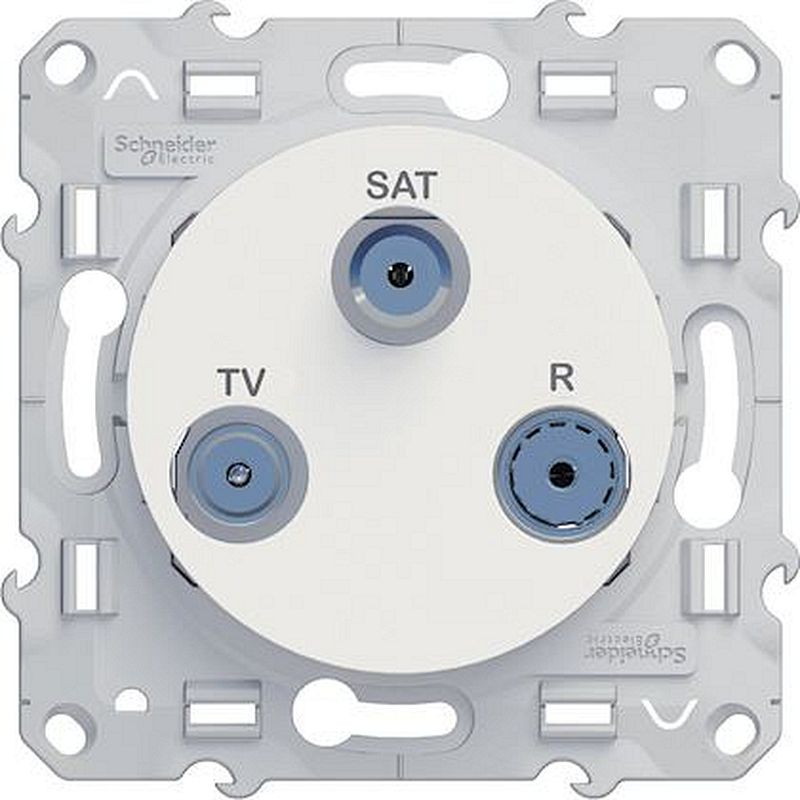 Odace, prise TV/FM/SAT Blanc, 1 entrée, à vis