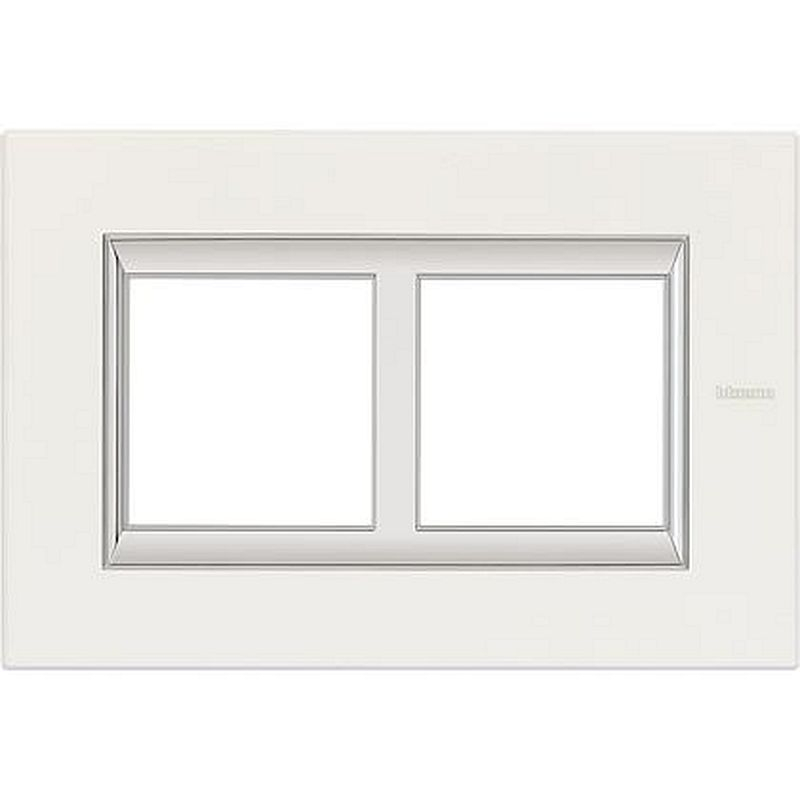 Plaque rectangulaire Axolute Aluminium laqué 2+2 modules entraxe 57mm - Blanc