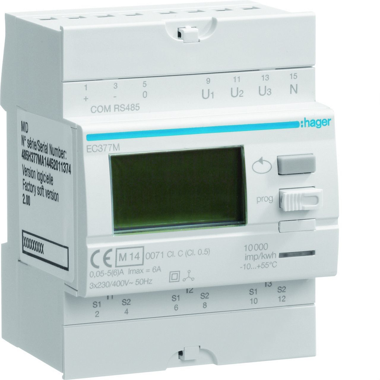 Compteur tri via CT3000/5A Modbus MID