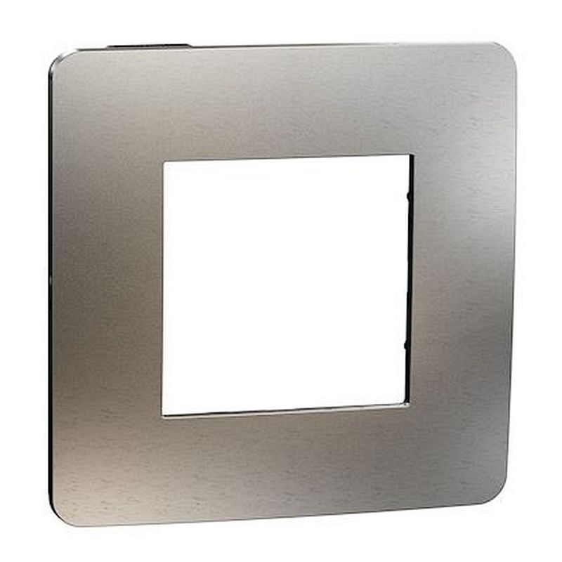 Unica Studio Métal N - plaque de finition - Aluminium liseré Anthracite - 1P