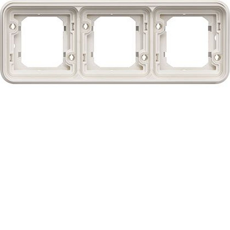 cubyko Support d'encastrement triple horizontale associable blanc IP55