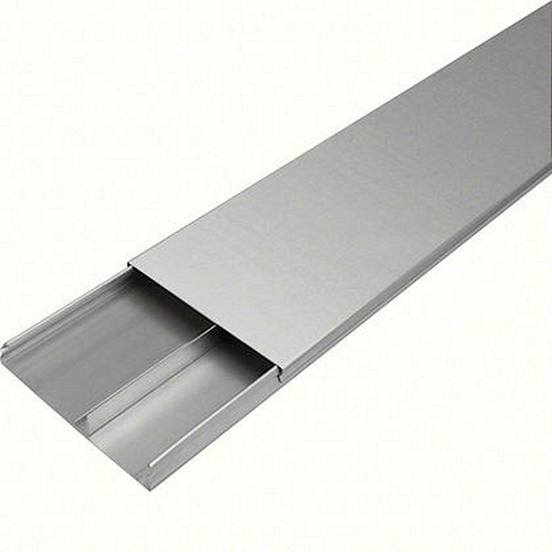 Goulotte acier 2 compartiments 28mm x 190mm pour sol béton