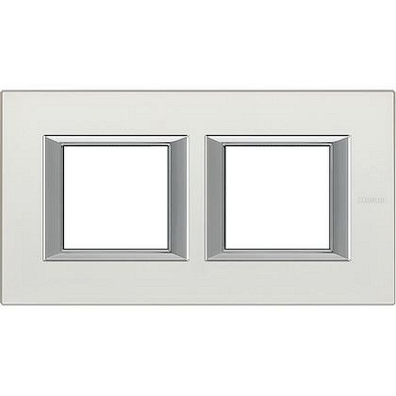 Plaque rectangulaire Axolute Aluminium anodisé 2+2 modules horizontal - Argent